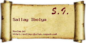 Sallay Ibolya névjegykártya