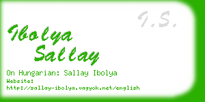 ibolya sallay business card